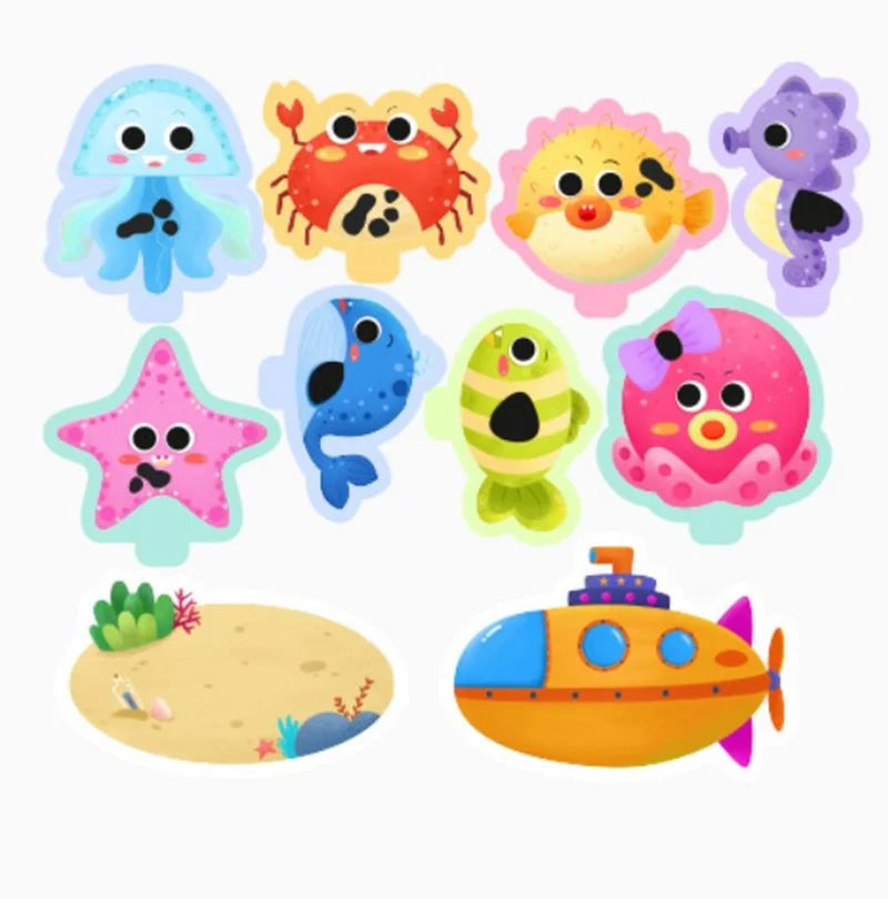 Kids Bath Toys Soft EVA Foam Floating Wall Stickers