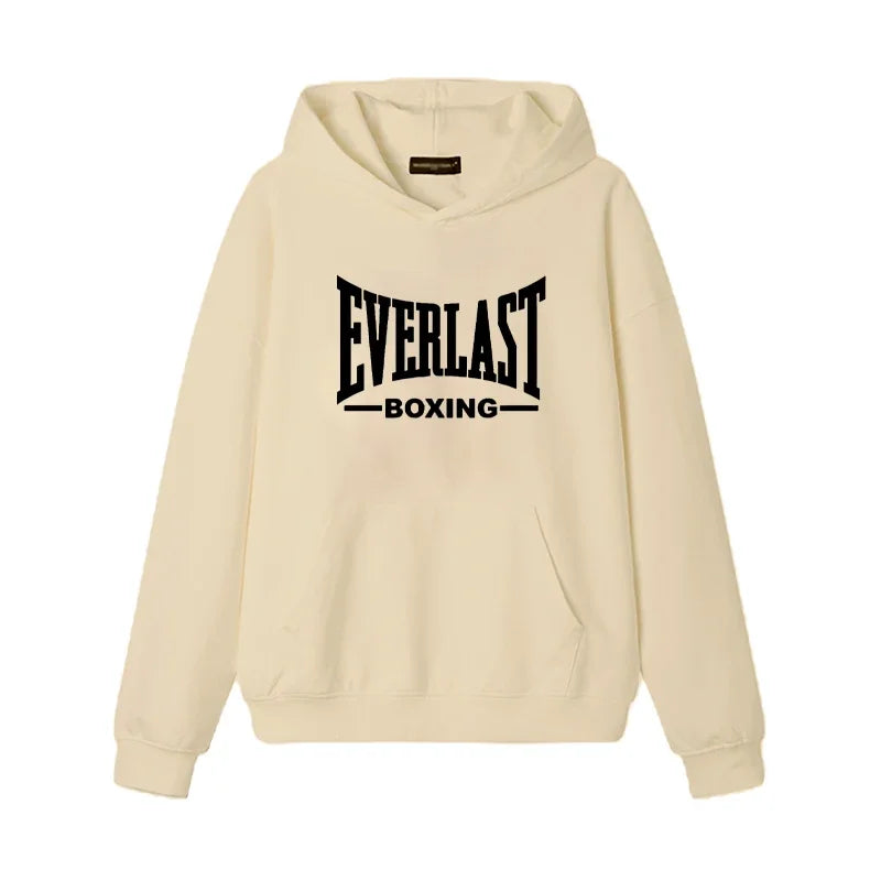 Vintage Boxing Logo Graphic Hoodie Casual Pullover Sweatshirt