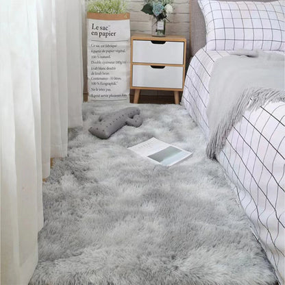 Fluffy Shaggy Area Rug – Soft Tie-Dye Plush Carpet for Bedroom & Living Room