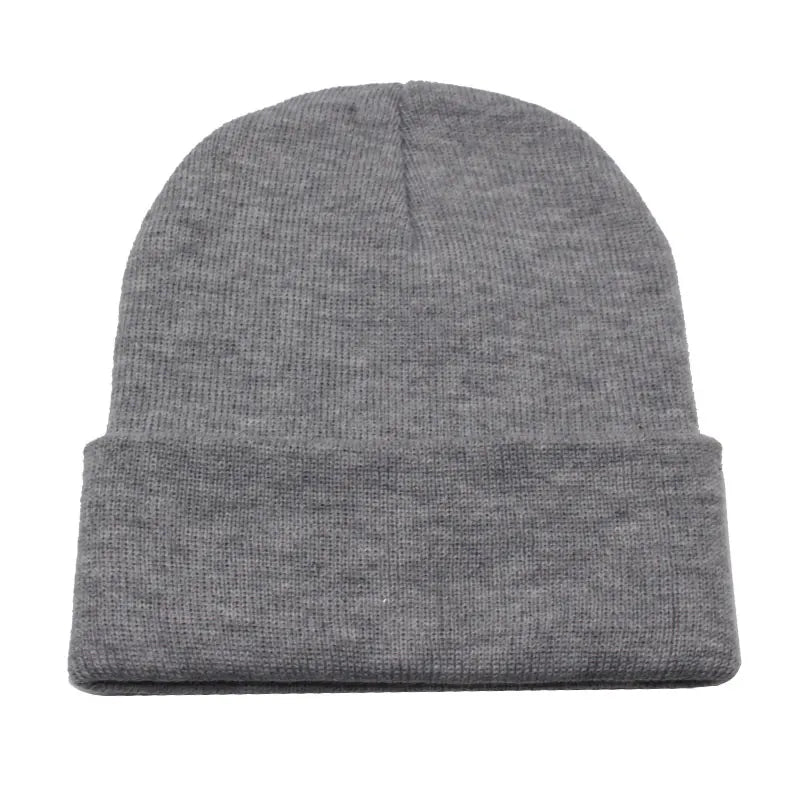 Solid Knit Beanie Hat – Unisex Winter Skull Cap