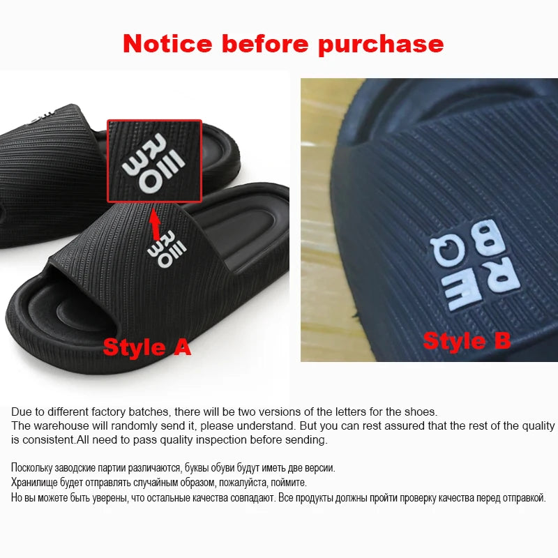 Summer Slippers Men Shoes Cloud Home Flat Sandals Massage Flip Flops Couples Bathroom Indoor Slides