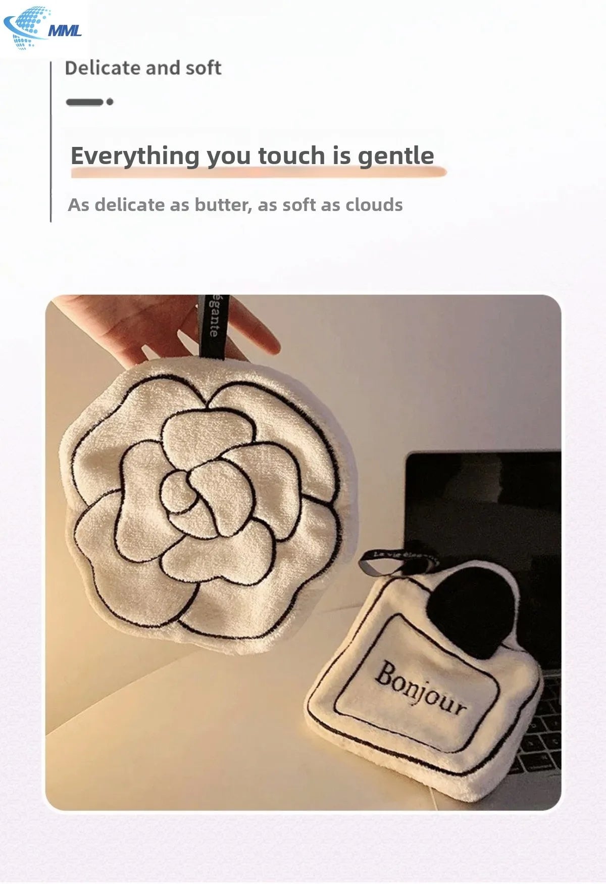 Camellia Flower Hand Towel – Soft, Absorbent & Quick-Drying