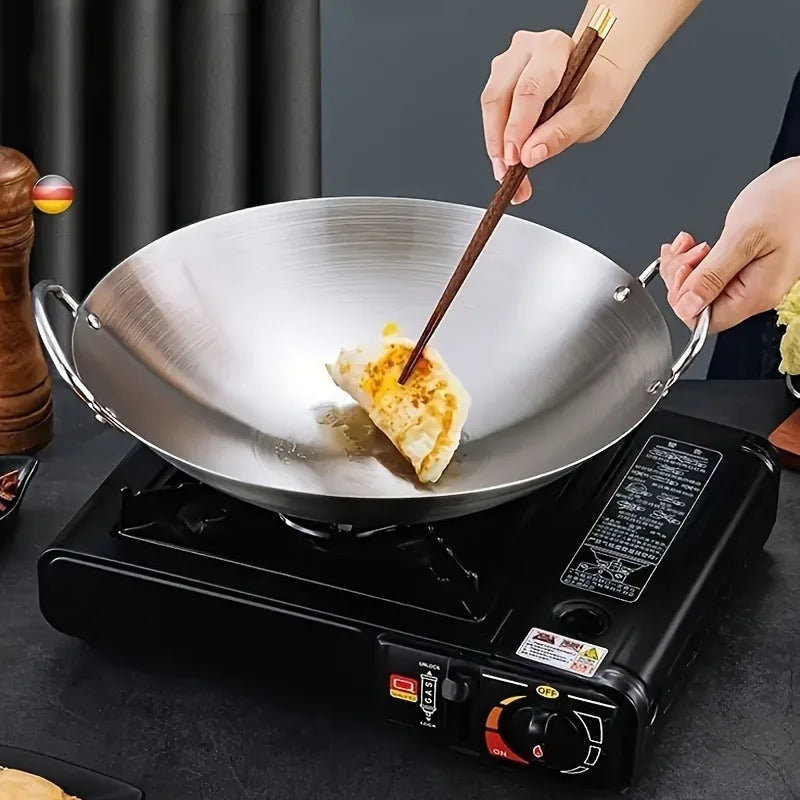 Stainless Steel Wok with Dual Handles – Uncoated