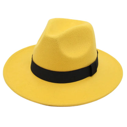 Wide Brim Wool Fedora Hat – Unisex Jazz Panama Hat