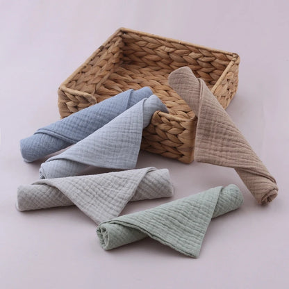 Baby Muslin Washcloths 5-Pack – Soft Gauze Cotton Face Towels