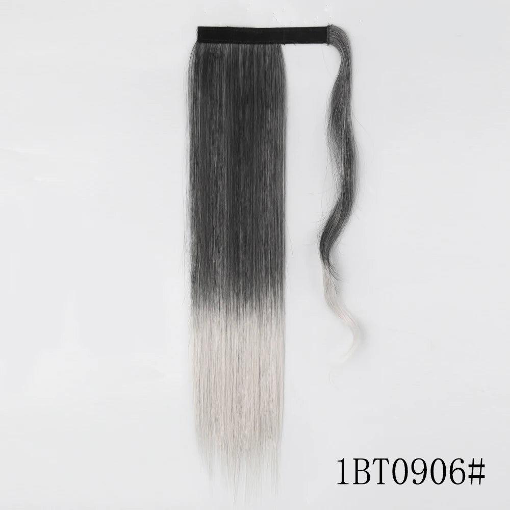 Wrap Around Ponytail Extension – Long Straight Synthetic Clip-In