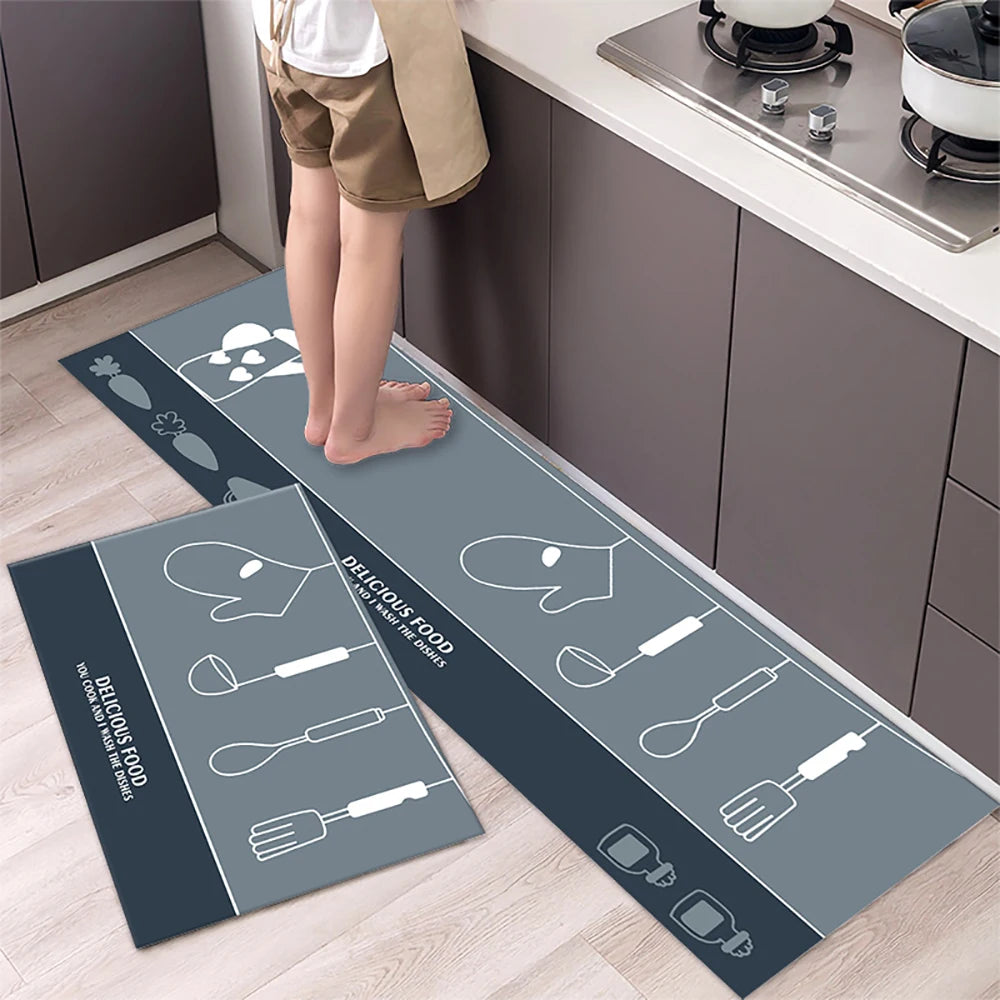Anti-Slip Kitchen Floor Mat Set – Soft Washable Area Rug for Kitchen, Bedroom & Hallway
