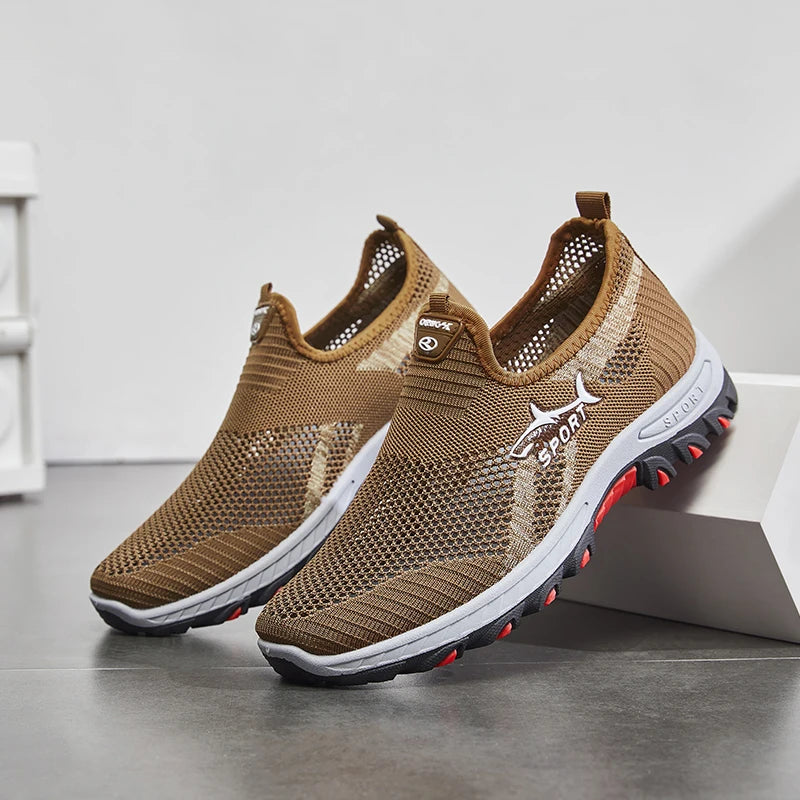 Men's Slip-On Mesh Sneakers – Lightweight Non-Slip Sport Shoes