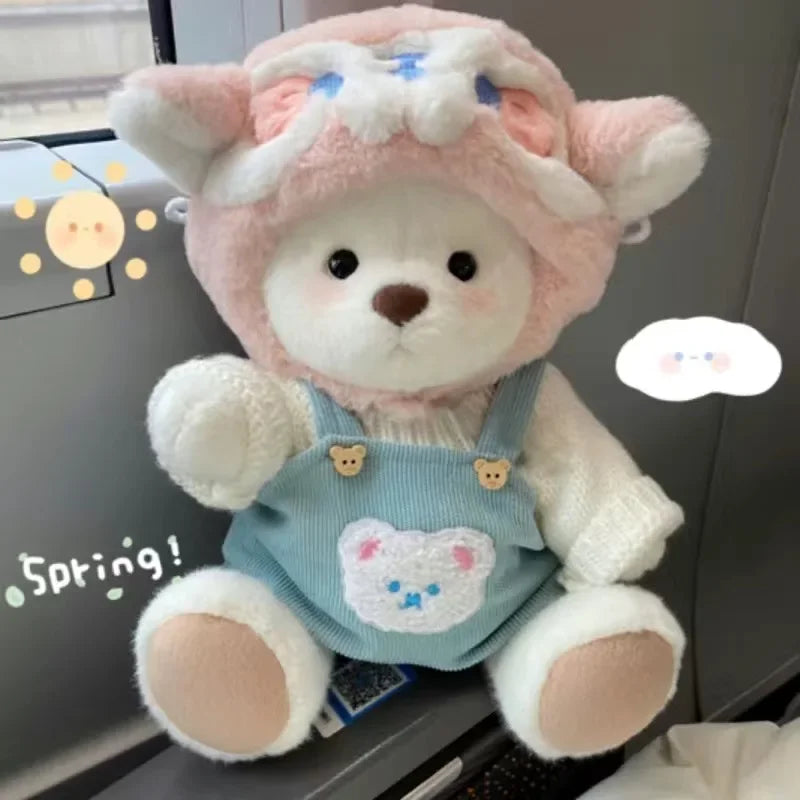 Teddy Bear Plush Toy with Changeable Outfits – Cute Stuffed Animal Doll