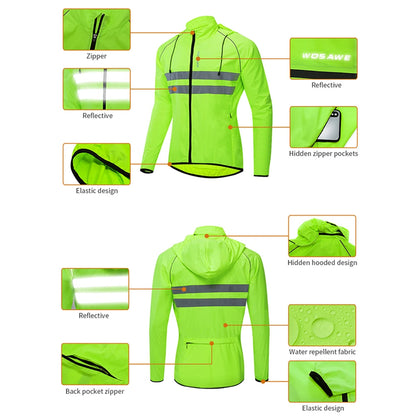 Cycling Windbreaker Jacket Men – Windproof Reflective Running Vest & Hooded Coat