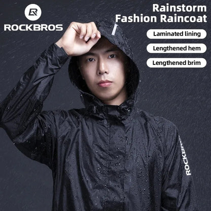 ROCKBROS Waterproof Cycling Jacket – Men's Hooded Raincoat