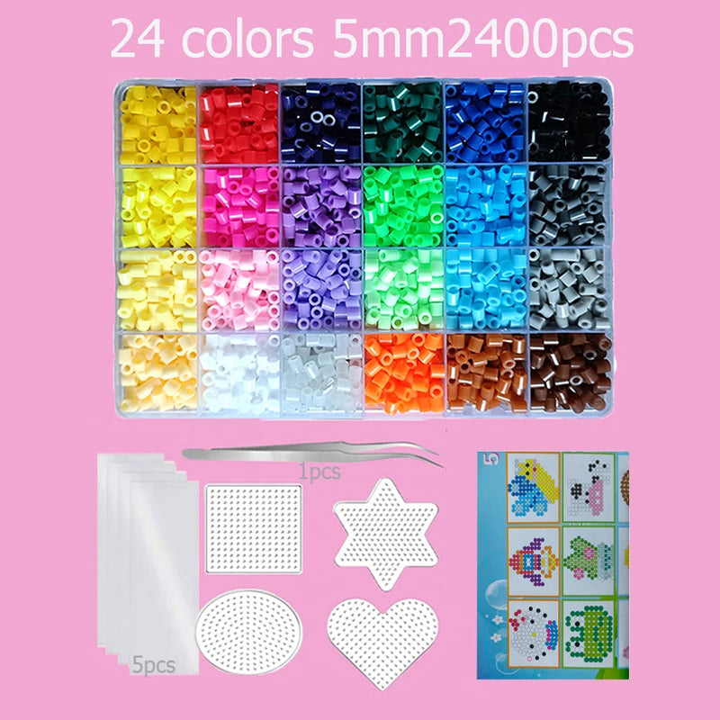 Hama Beads Kit – Fuse Bead Set with Pegboards & Iron