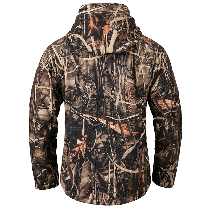 Men's Camouflage Tactical Hunting Jacket – Waterproof Fleece Soft Shell