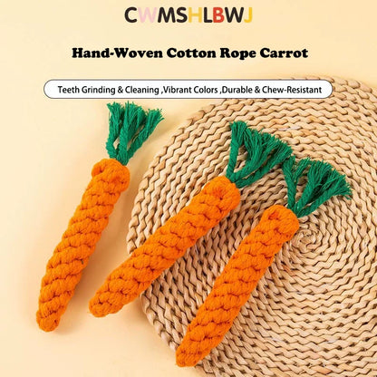 Carrot Cotton Rope Chew Toy for Small Dogs & Puppies