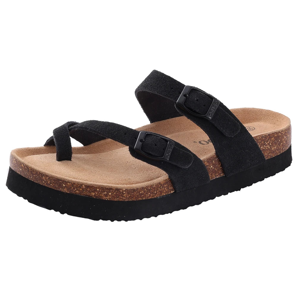 Suede Mule Clogs – Women's Arch Support Cork Outdoor Slippers