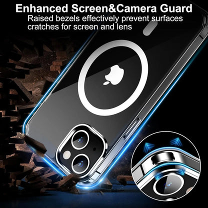 Ultra Slim Clear Magnetic Phone Case Iphone 16 15 14 Pro Max Plus 12 13 Mini 11 Mobile Shockproof