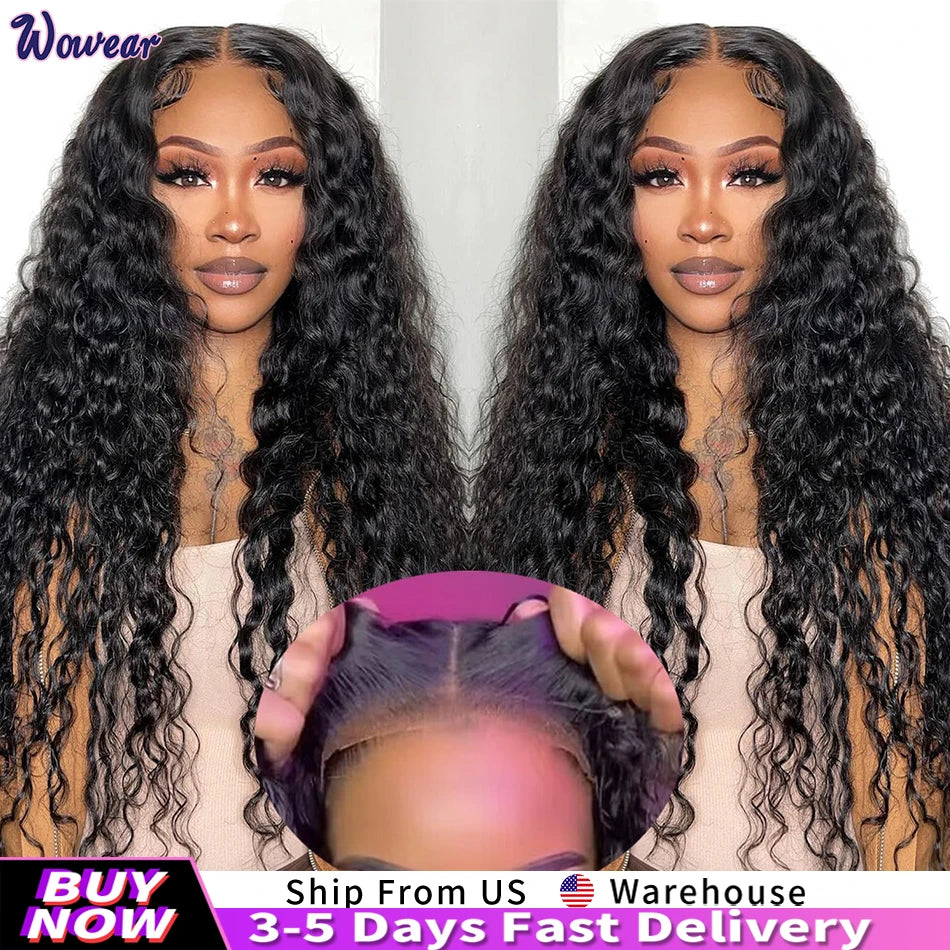 Deep Wave Glueless Wig – Human Hair, Pre-Cut Lace, Ready to Wear