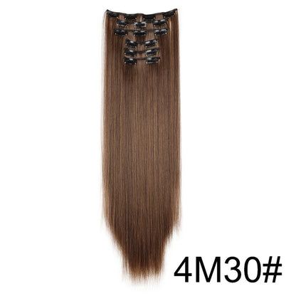 Clip-In Hair Extensions 6-Piece Set Long Straight Synthetic Seamless