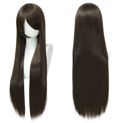 Long Straight Cosplay Wig – 32 Inch Synthetic Lolita Hair, 36 Colors