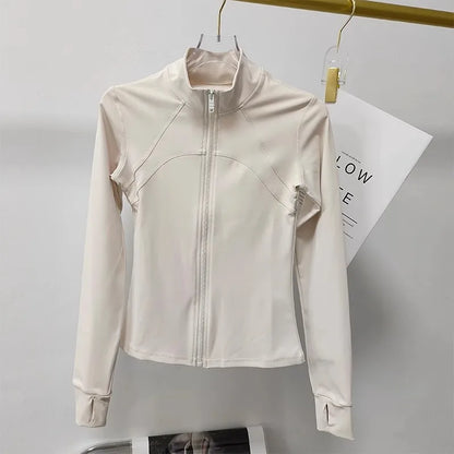 Women's Quick-Dry Sports Jacket – Long Sleeve Zip-Up Gym Coat