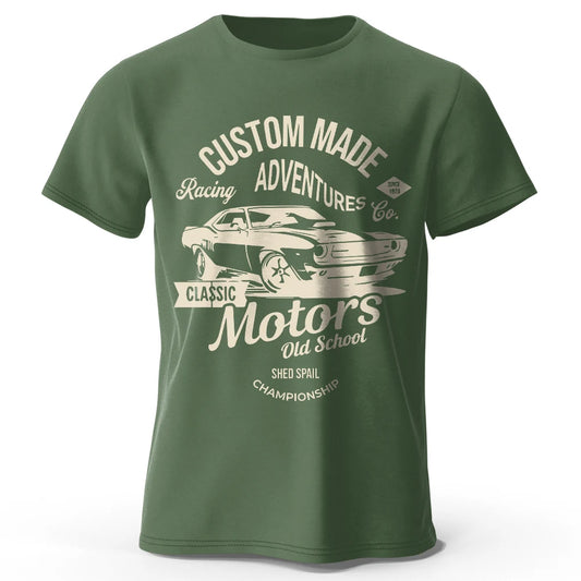 Vintage Motors Graphic T Shirt Oversized Cotton Tee for Men and Women