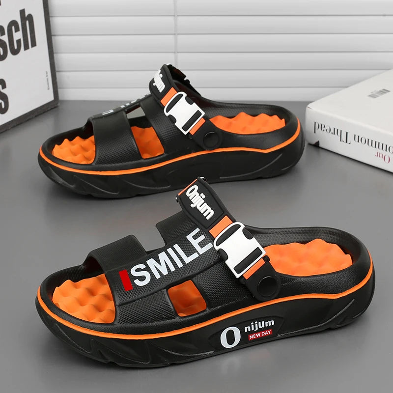 Summer Men S Massage Slippers Indoor Outdoor Sandals Beach Comfortable Soft Slides Clogs Casual