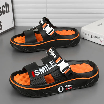 Summer Men S Massage Slippers Indoor Outdoor Sandals Beach Comfortable Soft Slides Clogs Casual