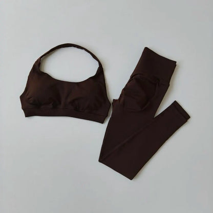 Women's Seamless Yoga Set – Sports Bra & High-Waist Leggings