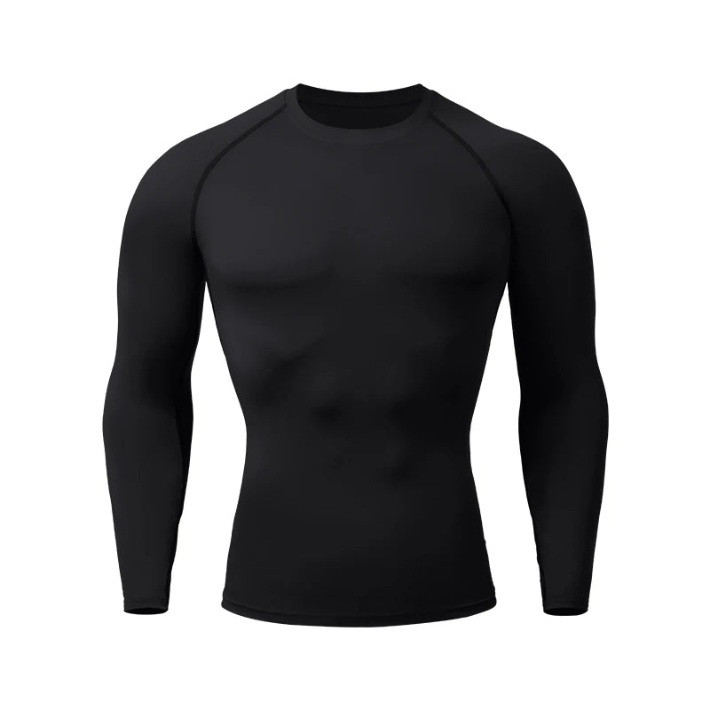 Men's Compression Shirt – Long Sleeve Rashguard for Gym & Sports