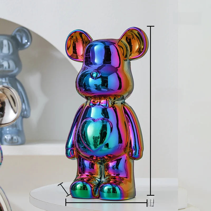 17 27 Cm Aesthetic Bear Brick Ceramic Statue Teddy Decor Action Figure Sculptures Ornament Room Home