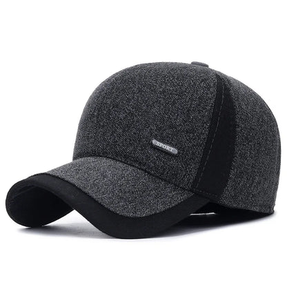 Winter Baseball Cap with Ear Flaps – Men's Warm Thick Hat