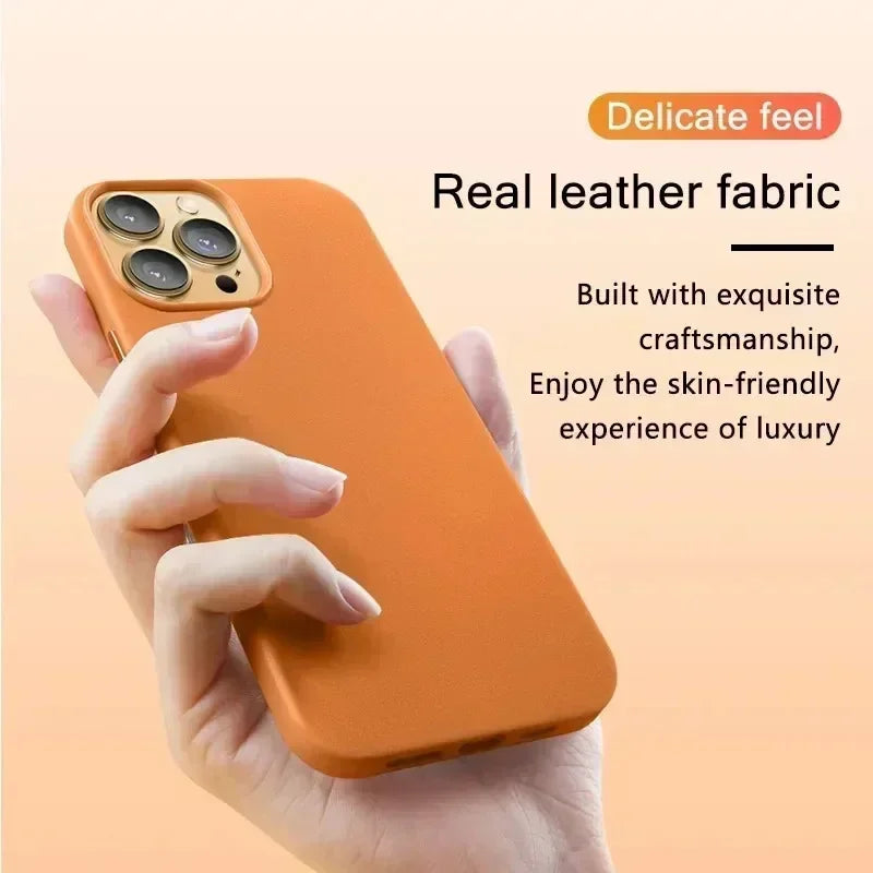 Luxury Magnetic Leather Case Apple Iphone 17 Pro Max 16 13 12 14 15 Plus Official Macsafe Magsafe I