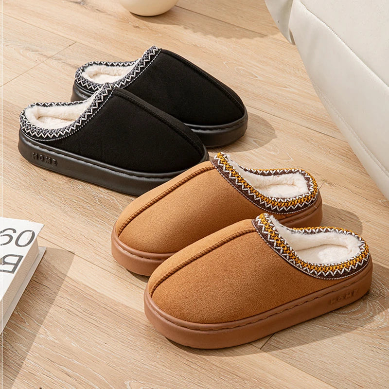 Women's Fuzzy Fur Slippers – Plush Indoor Winter Slides Sizes 36–45