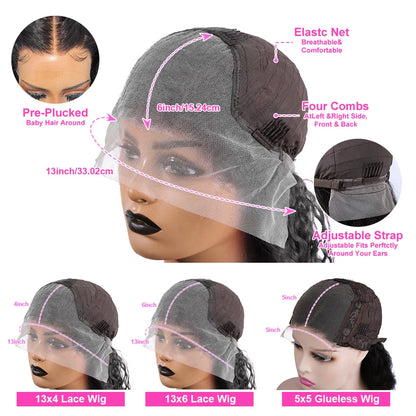 100 Human Hair Wig13x6 Body Wave Lace Front Wigs 40inch13x4 Pre Plucked 250 Density 5x5 Ready Go Hd
