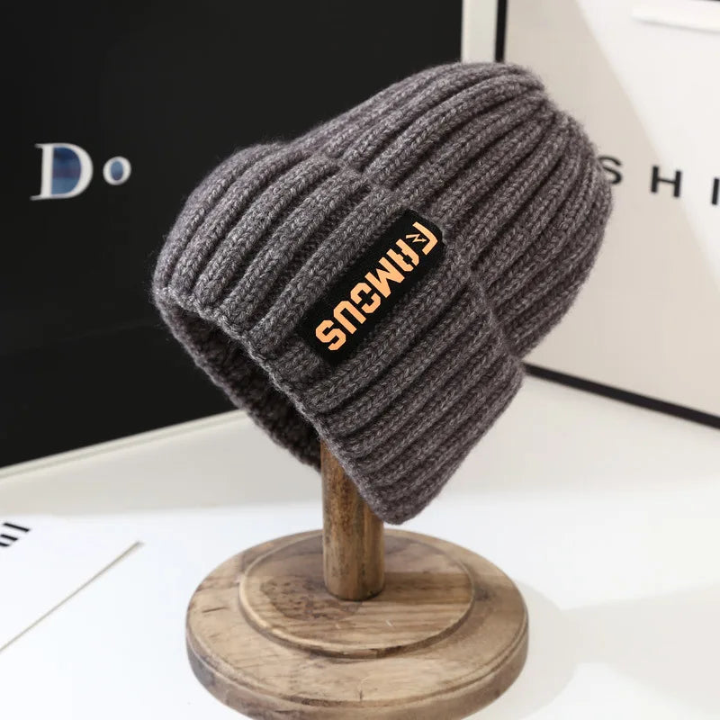 Korean Style Knit Beanie – Warm Ear Protection Winter Hat for Women