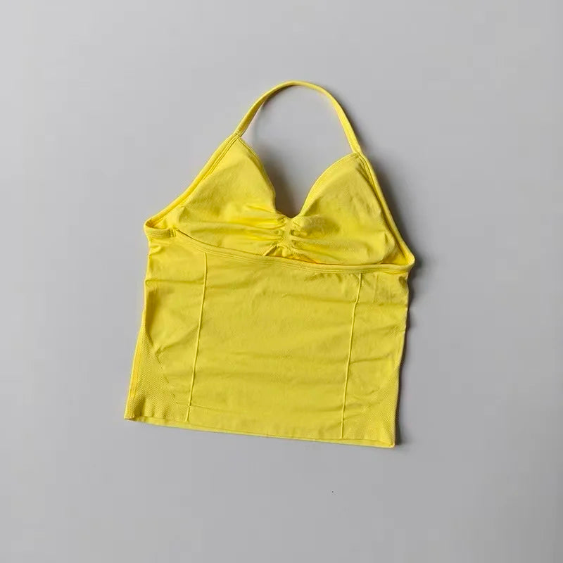 Women's Halter Neck Sports Bra & Shorts Set