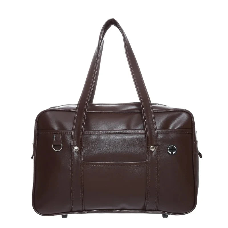 Japanese PU Leather Large Capacity Handbag – Waterproof Tote Bag