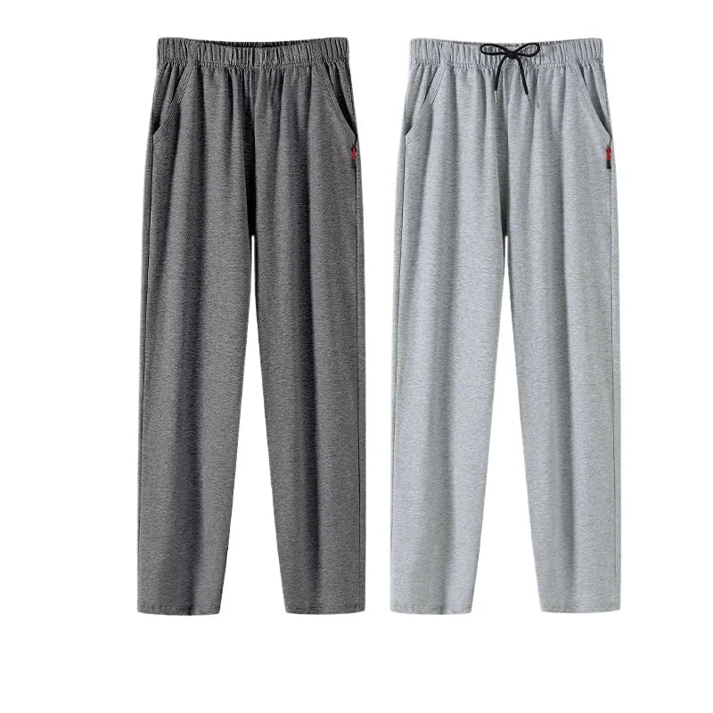Men's Cotton Pajama Pants – Plus Size Elastic Waist Lounge Trousers