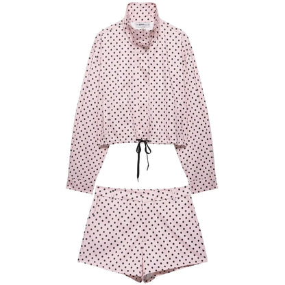 Women's Polka Dot Jacket & Shorts Set