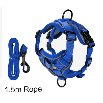 Dog Harness & Leash Set – Adjustable Reflective Vest for Small & Medium Pets