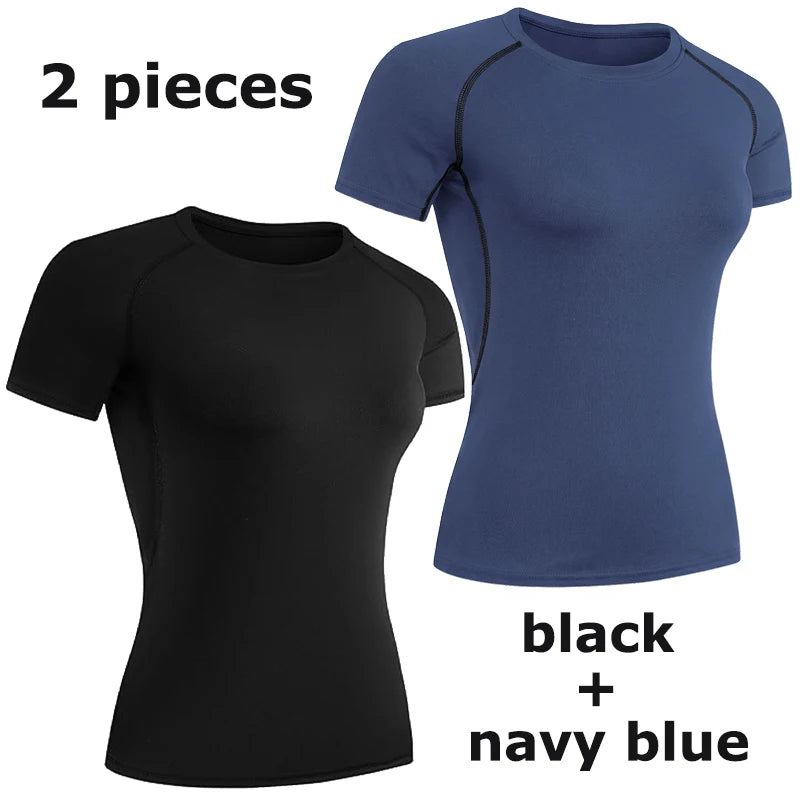 Women's Compression Athletic T-Shirt – Short Sleeve Quick Dry Workout Top