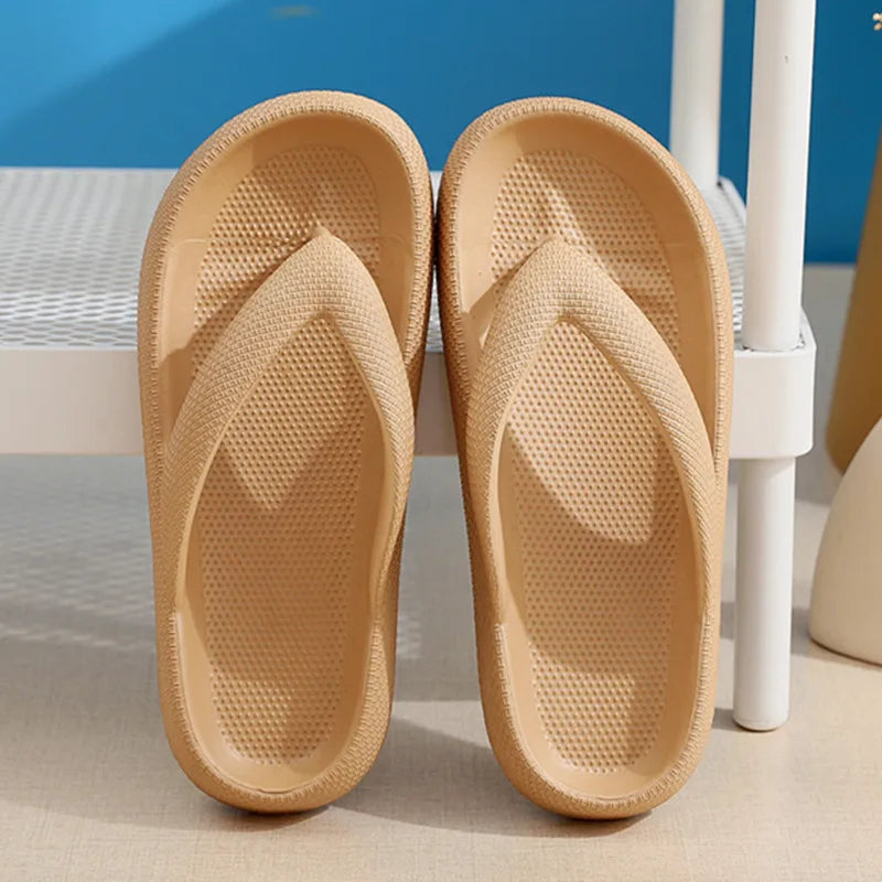 Women's Platform Flip Flops – Cushioned EVA Non-Slip Beach Sandals