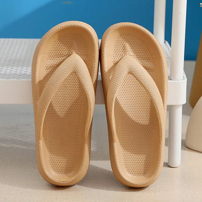 Women's Platform Flip Flops – Cushioned EVA Non-Slip Beach Sandals