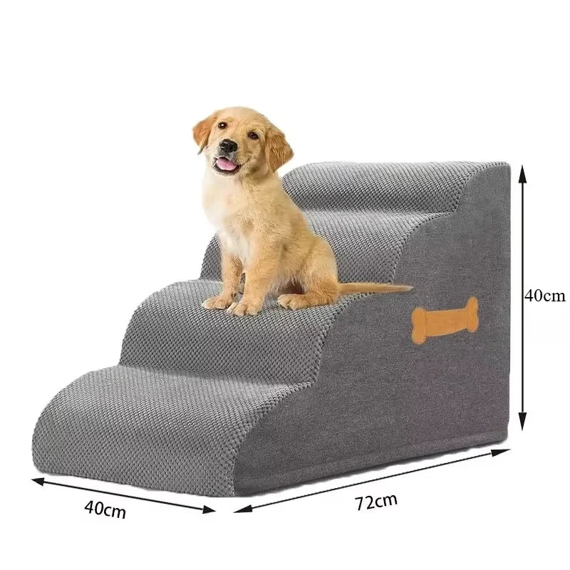 Non-Slip Pet Stairs for Dogs & Cats – 2, 3 & 4 Step Foam Ramp