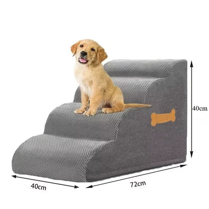Non-Slip Pet Stairs for Dogs & Cats – 2, 3 & 4 Step Foam Ramp