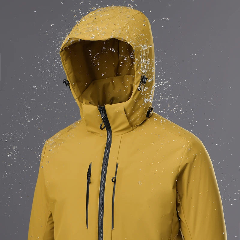 Unisex Waterproof Fleece-Lined Jacket – Windproof Thermal Outdoor Coat