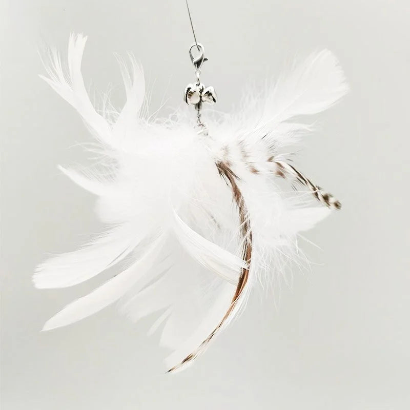 Suction Cup Bird Feather Cat Wand Toy – Interactive Kitten Hunting Toy with Bell