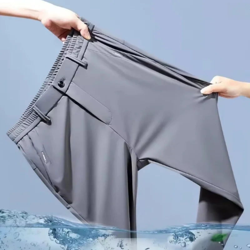 Ice Silk Men's Straight-Leg Pants – Lightweight & Breathable