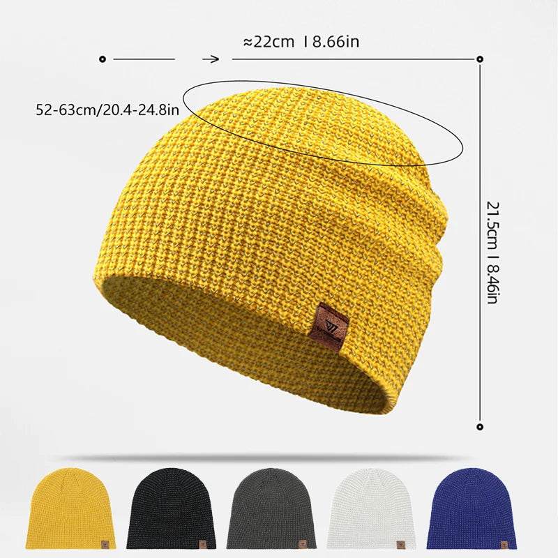 Reflective Knitted Beanie Hat Windproof Unisex