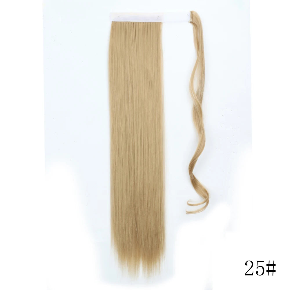 Wrap Around Ponytail Extension – Long Straight Synthetic Clip-In